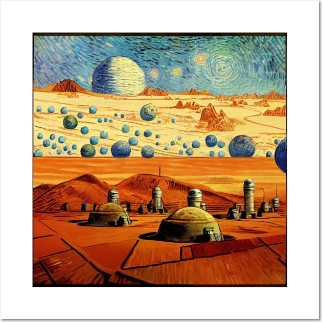 Starry Night in Mos Eisley Tatooine Wall Art by Grassroots Green